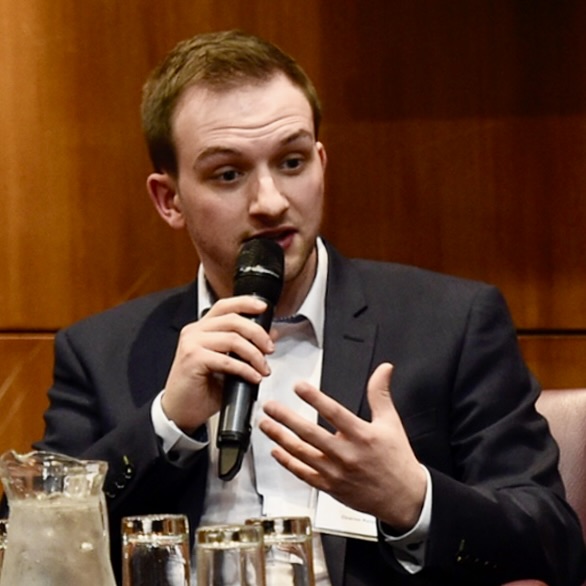 Chris Martin speaking at an event